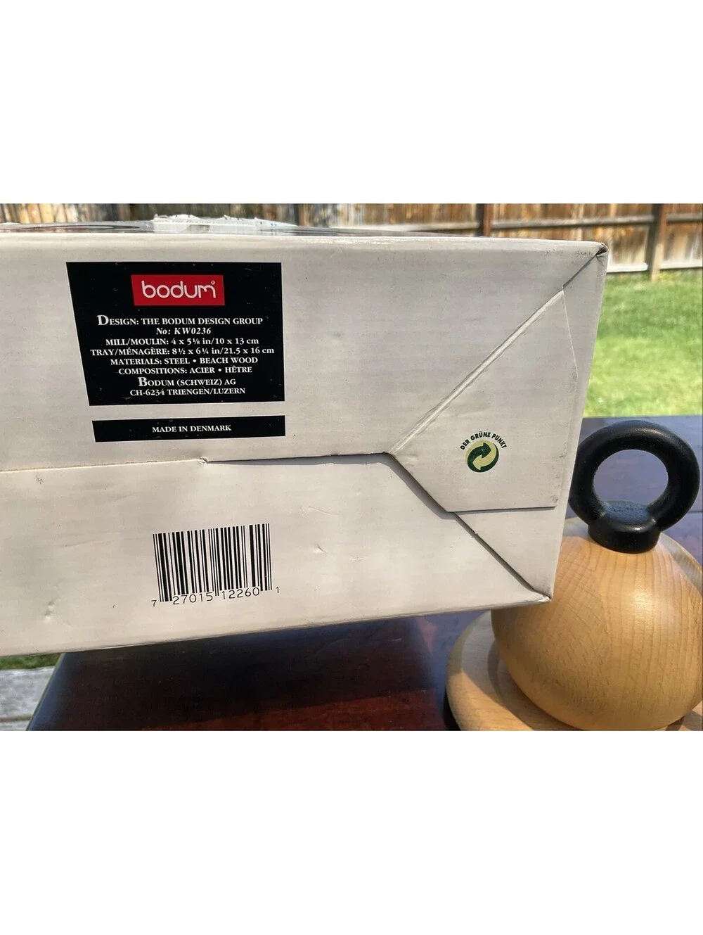 VTG BODUM Nissen Salt & Pepper Wooden Mill/Grinder Set Beach Wood Denmark NEW